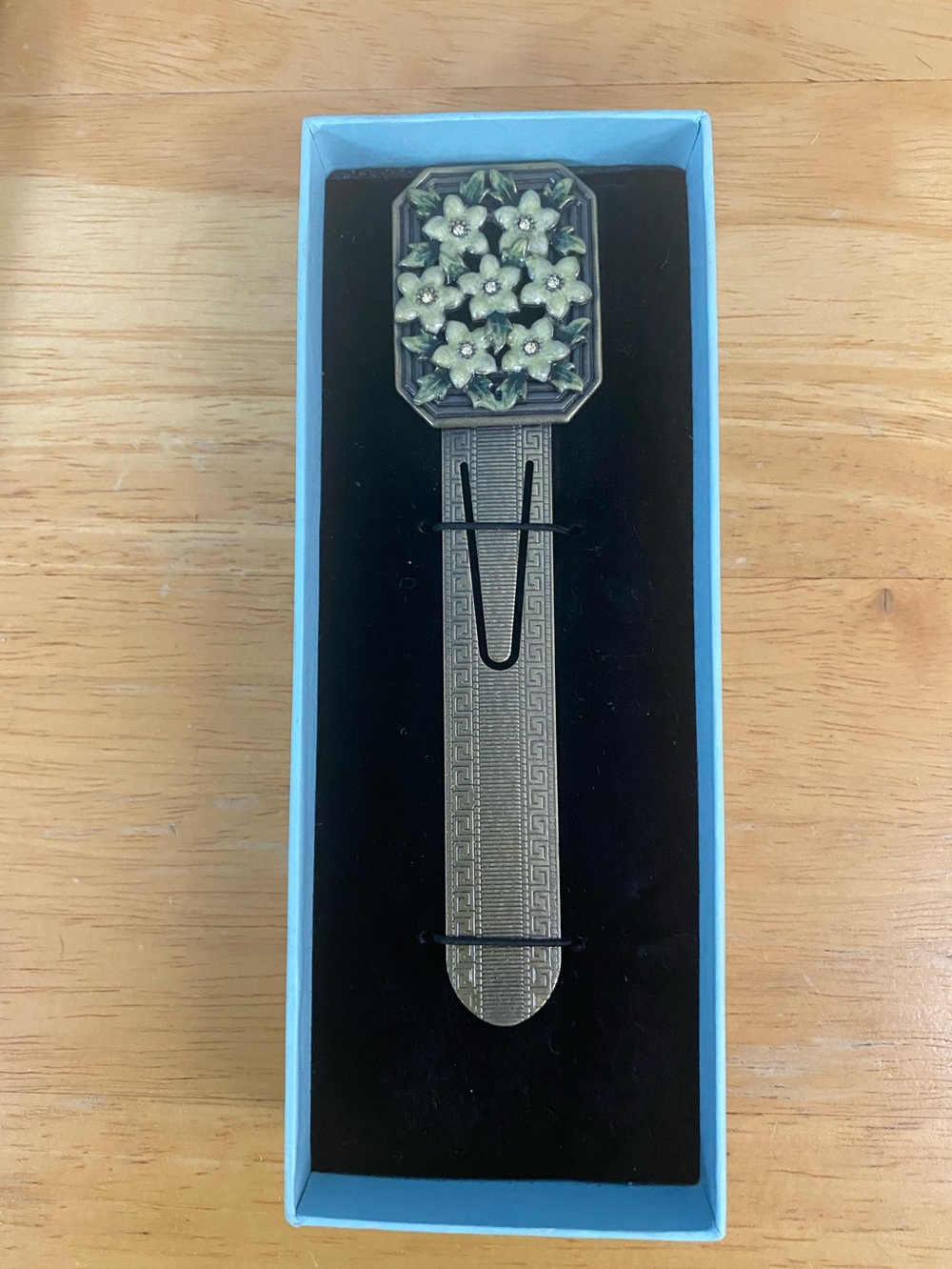 Two's Company Floral Garland Austrian Crystal Bookmark in Gift Box